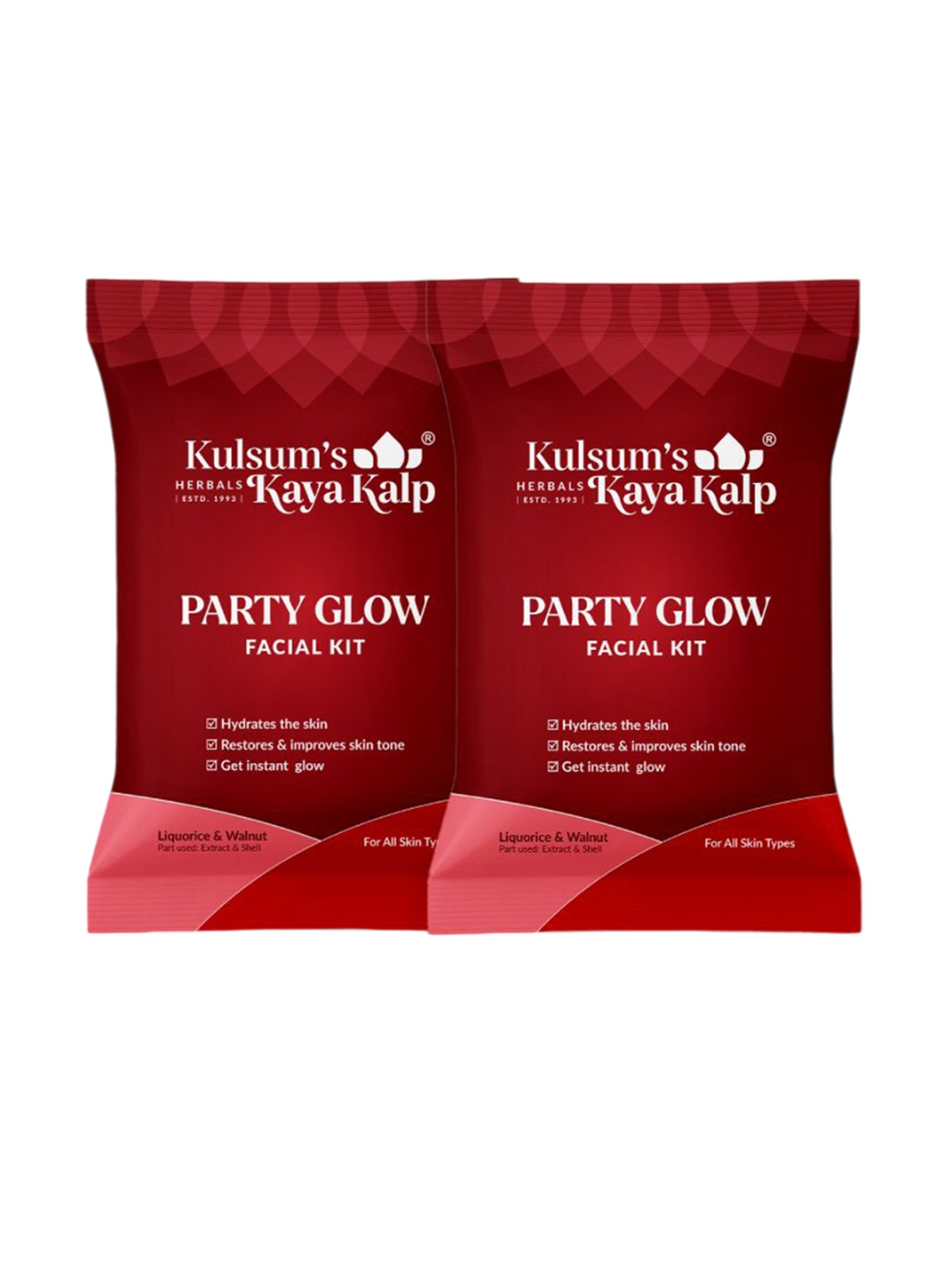 

Kulsum's Kaya Kalp Set Of 2 7 In 1 Party Glow Facial Kit, Red