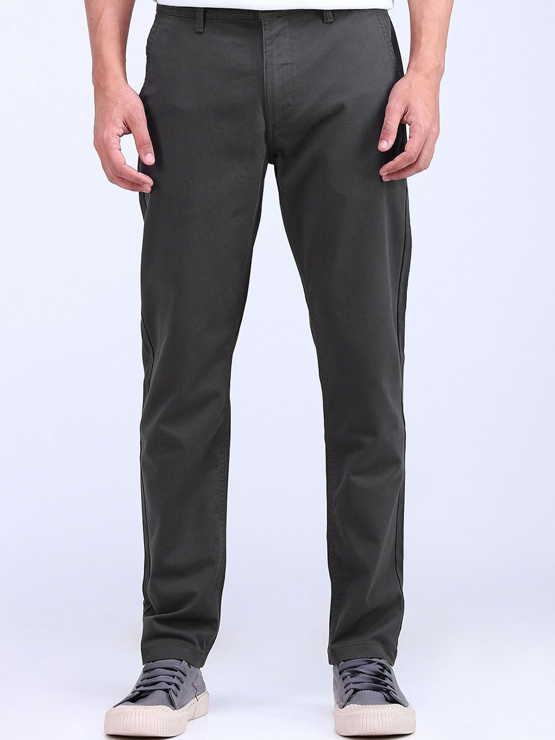 

Flying Machine Men Slim Fit Mid-Rise Cotton Regular Trouser, Grey