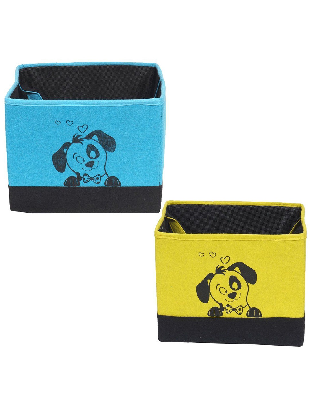 

prettykrafts Blue & Yellow 3 Pieces Reusable Multi-Utility Organisers