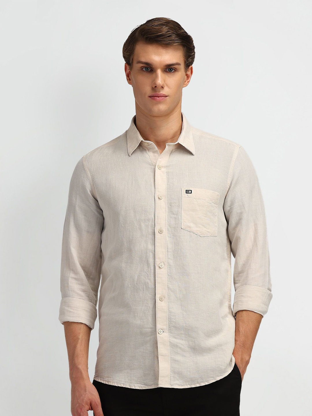 

Arrow Sport Men Modern Slim Fit Opaque Casual Shirt, Beige