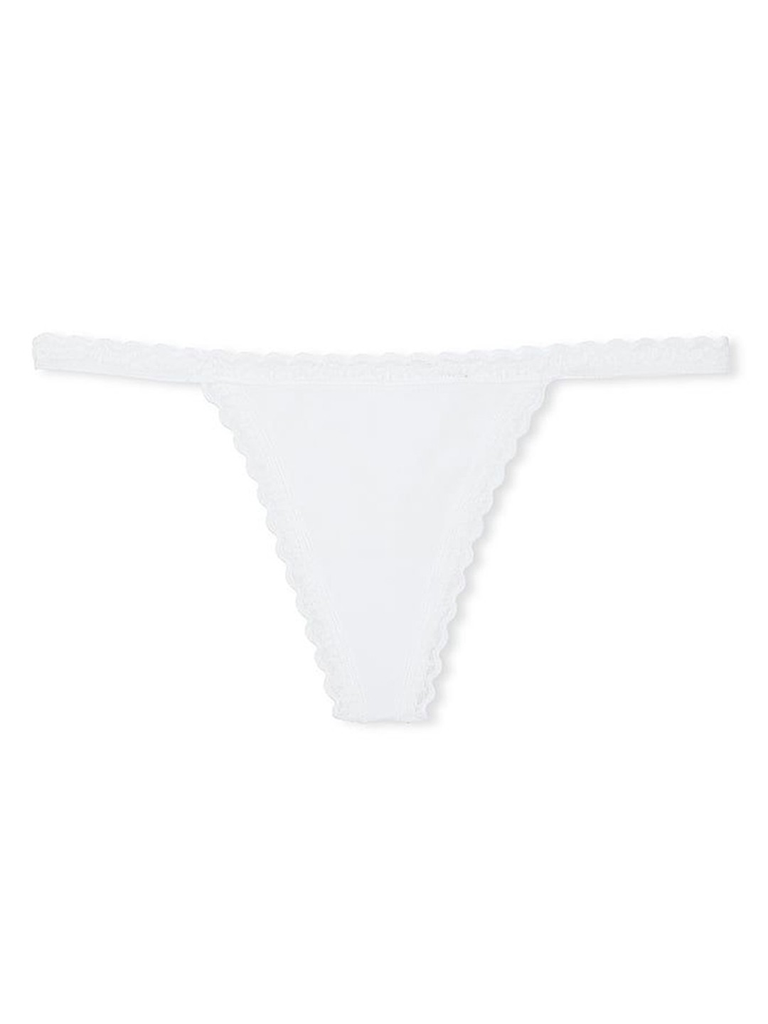 

Victoria's Secret Women Lace-Trim Thong Briefs, White