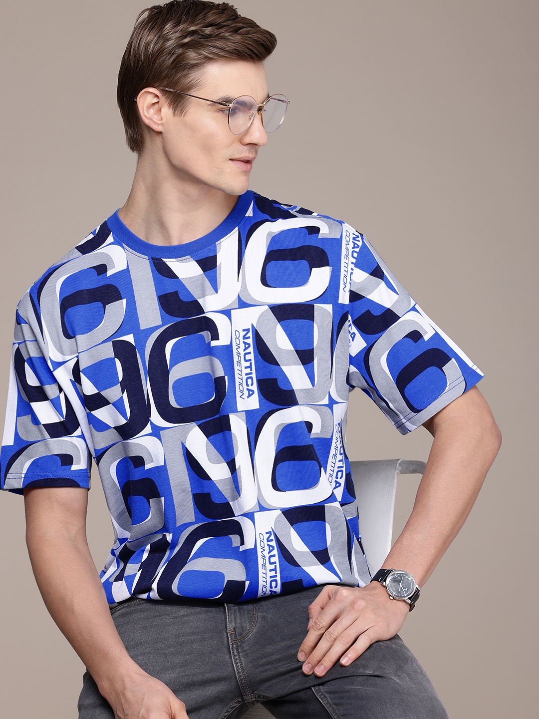 

Nautica Typography Printed High IQ Pure Cotton T-shirt, Multi