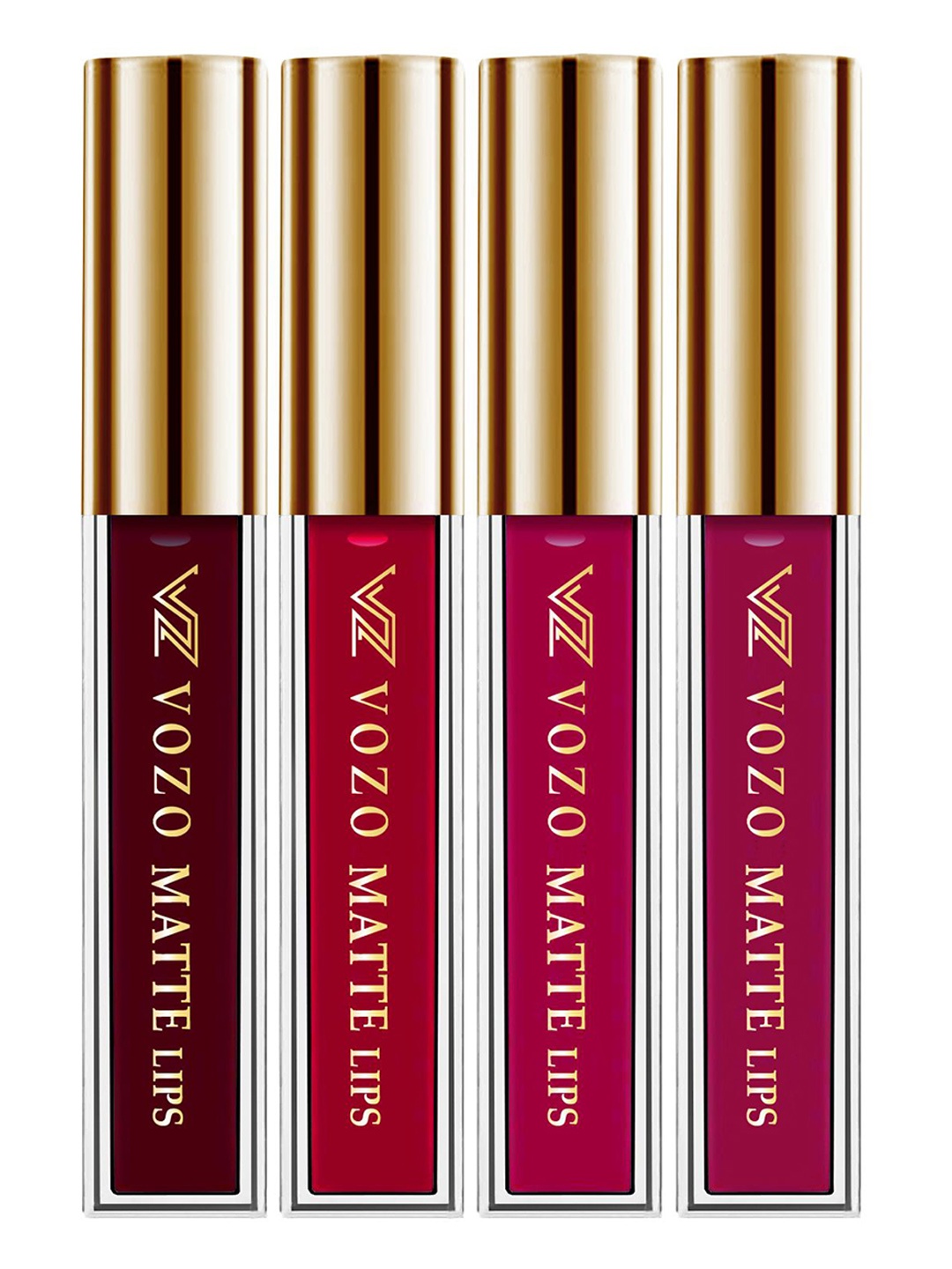 

VOZO Set Of 4 Velvety Smooth Matte Liquid Lipstick 4ml Each- 103-104-105-106, Maroon