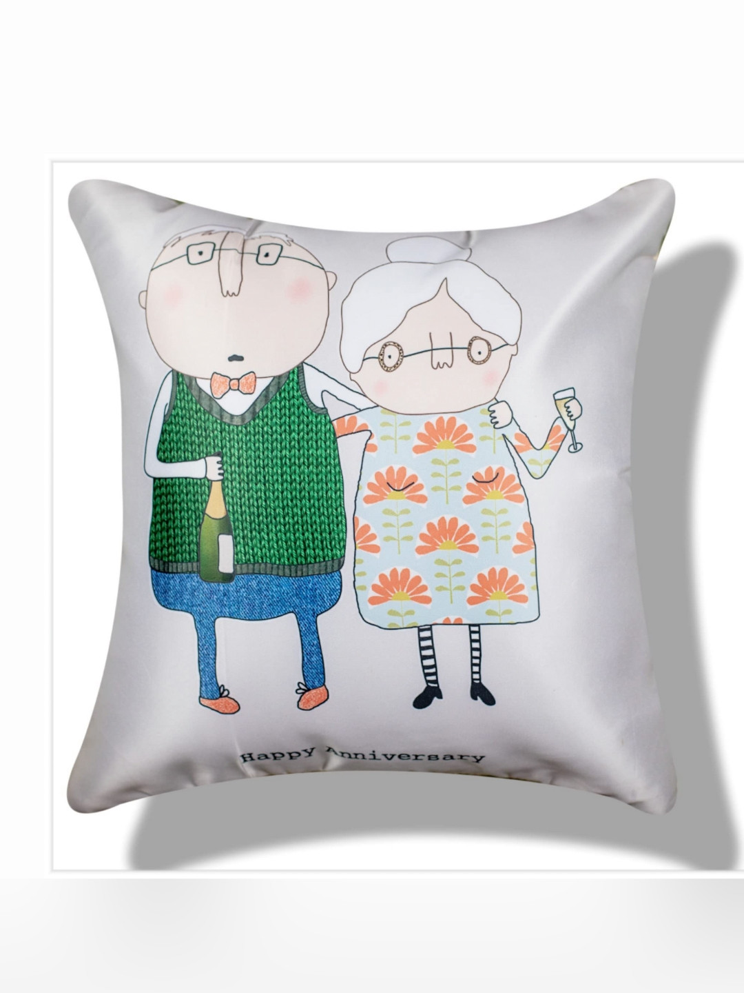 

Vendola Grey & Green Quirky Satin Square Cushion Covers