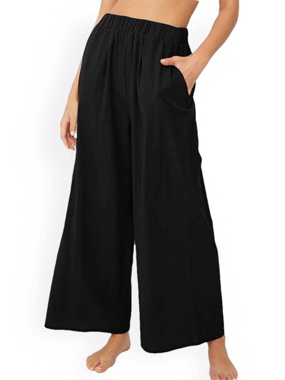 

KPOP Women Relaxed Loose Fit Trousers, Black