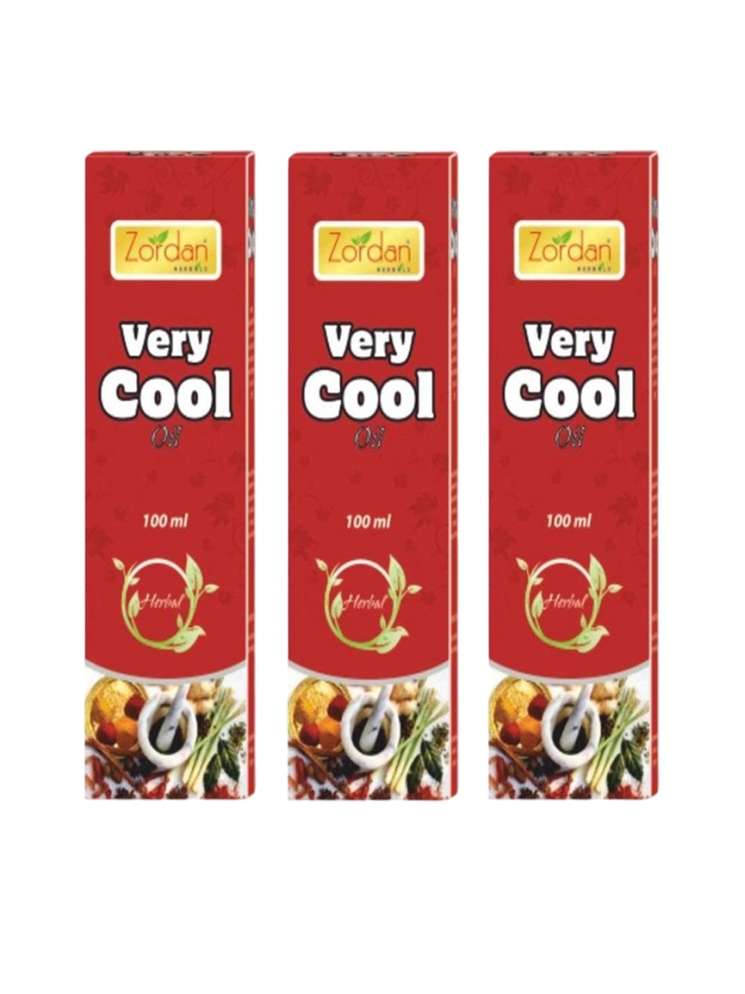 

ZORDAN Set Of 3 Herbals Very Cool Hair Oil-100ml Each, Red