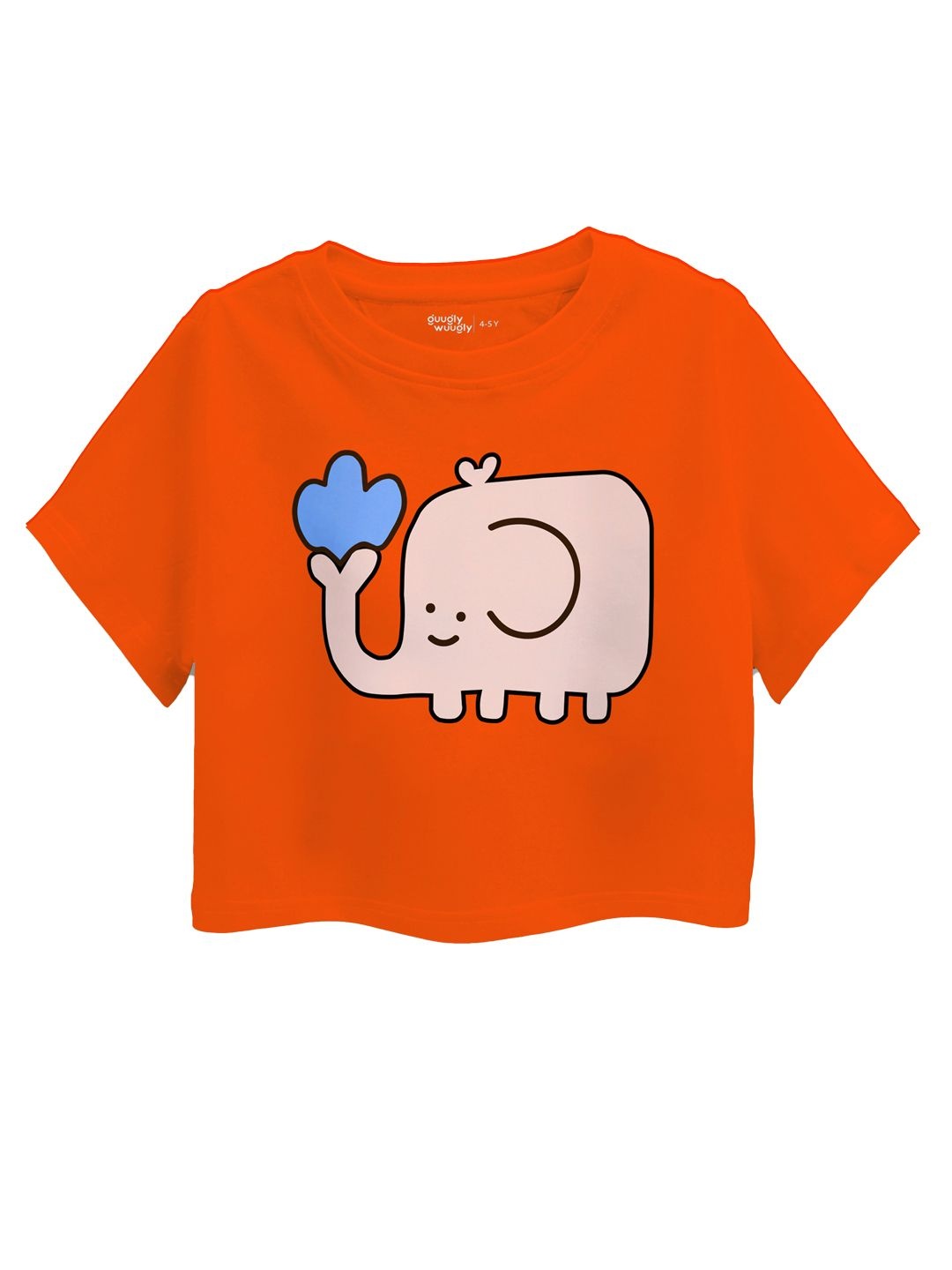 

Guugly Wuugly Girls Graphic Printed Round Neck Cotton T-shirt, Orange