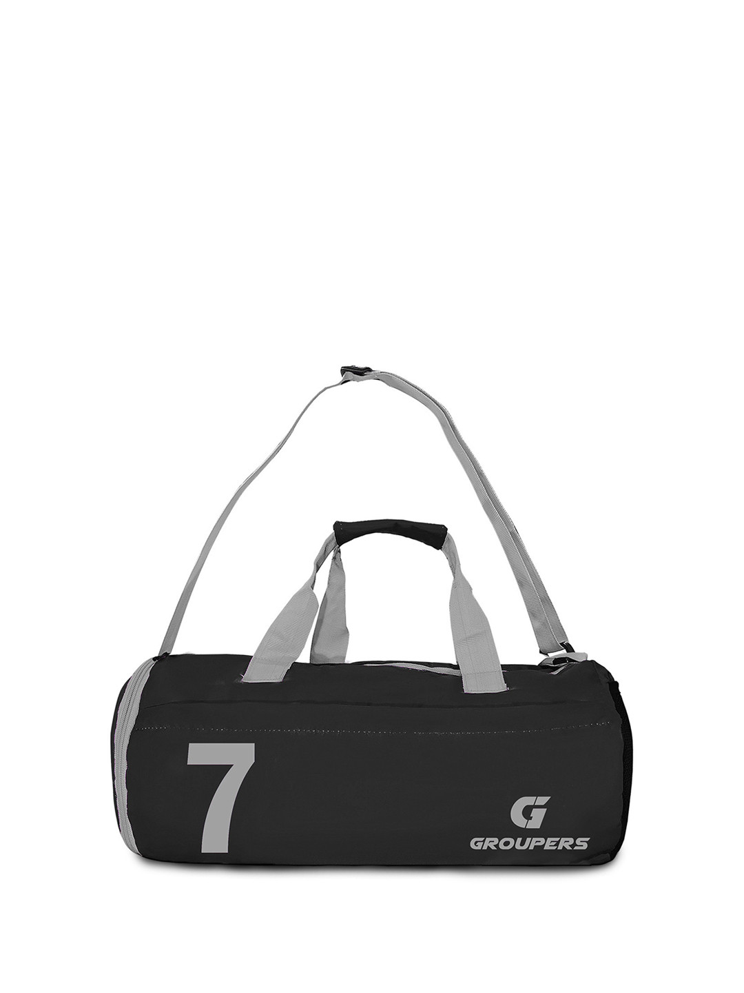 

GROUPERS Unisex Printed Medium Foldable Sports Duffel Bag, Black
