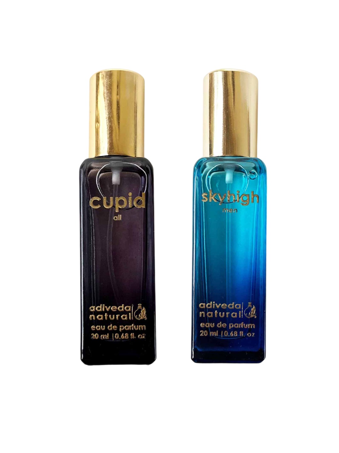 

Adiveda Natural Set Of 2 Cupid & Skyhigh EDP 20 ml Each, Blue