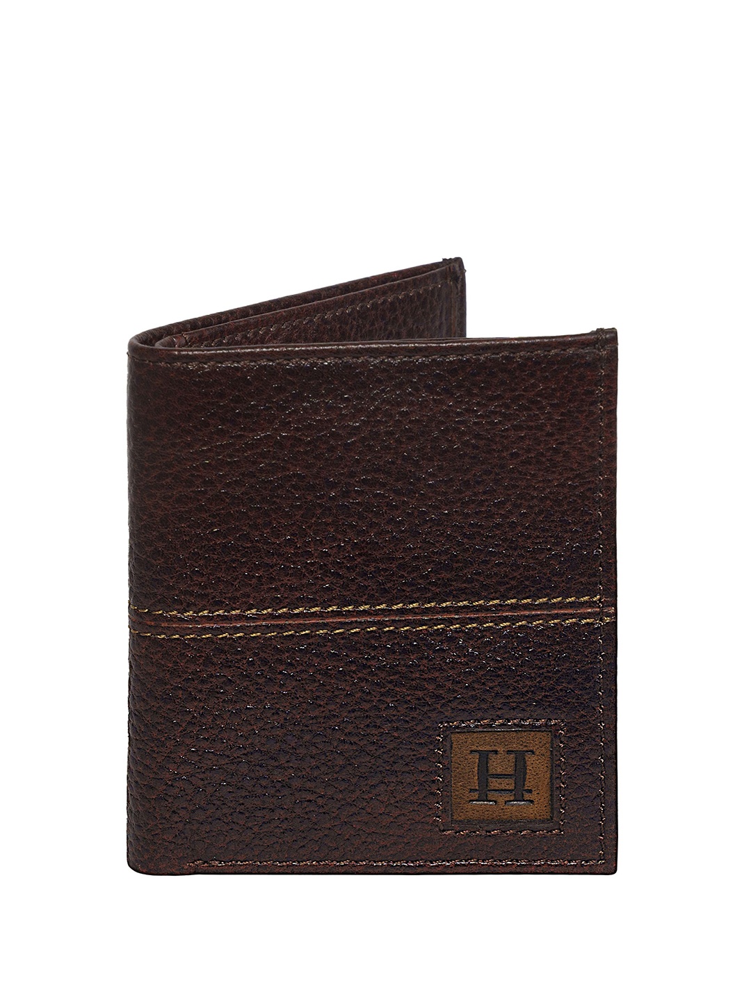 

HIROSHI Men Leather Two Fold Wallet, Brown