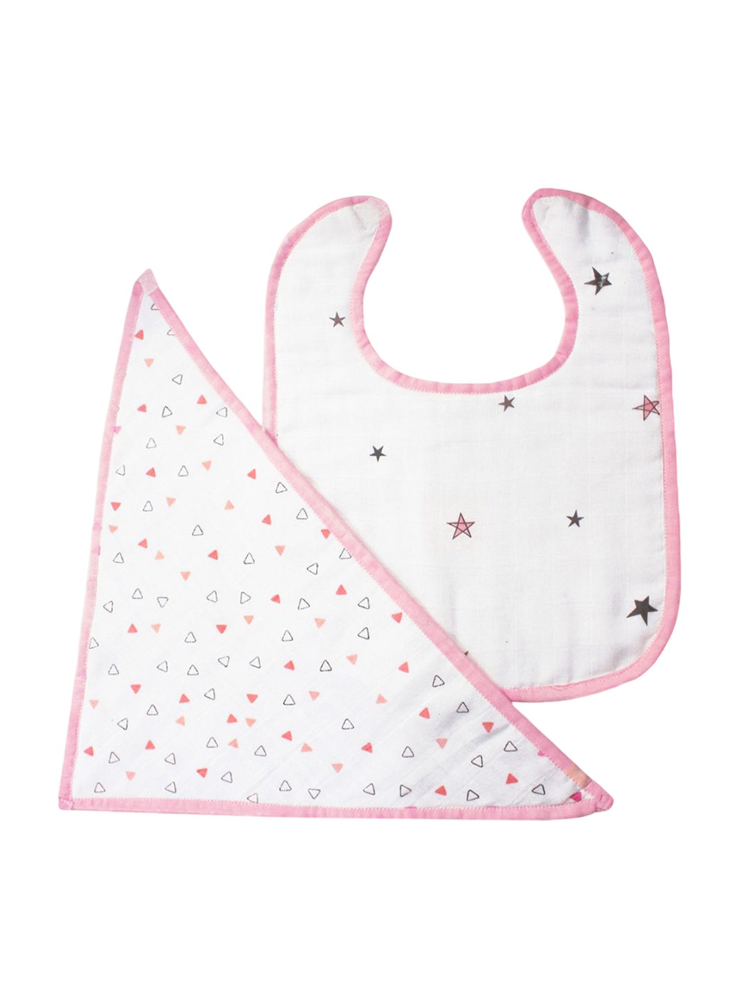 

The White Cradle Unisex Infant Pack Of 3 Printed Bibs, Pink