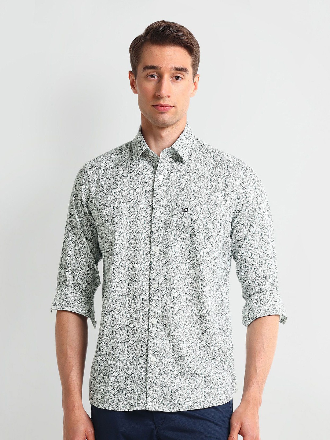 

Arrow Sport Men Modern Slim Fit Opaque Printed Casual Shirt, Green