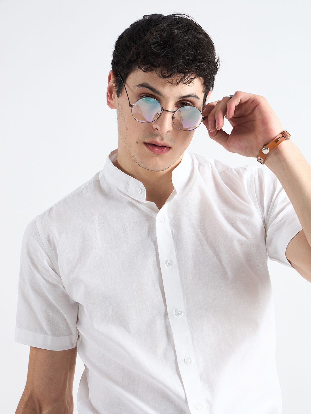 

all yours Men Classic Opaque Casual Shirt, White