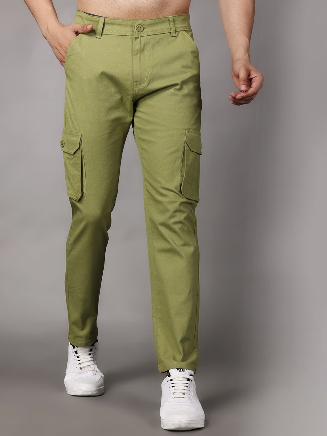 

ZAYSH Men Stretchable Cargo Pant, Green