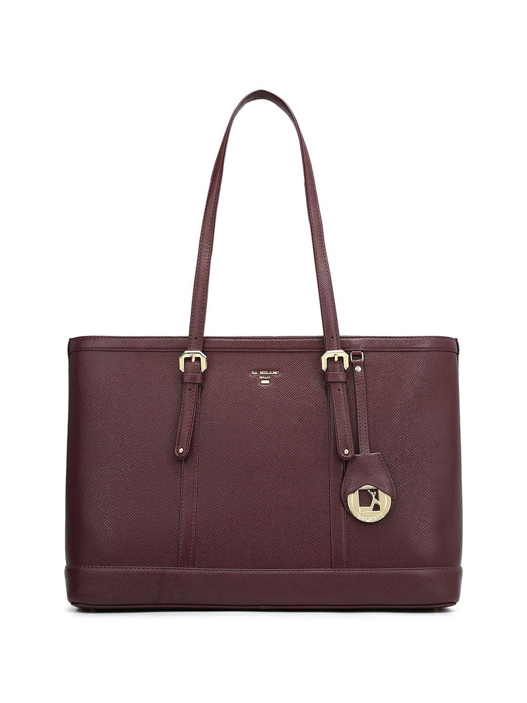 

Da Milano Women Textured Leather Shoulder Bag, Burgundy