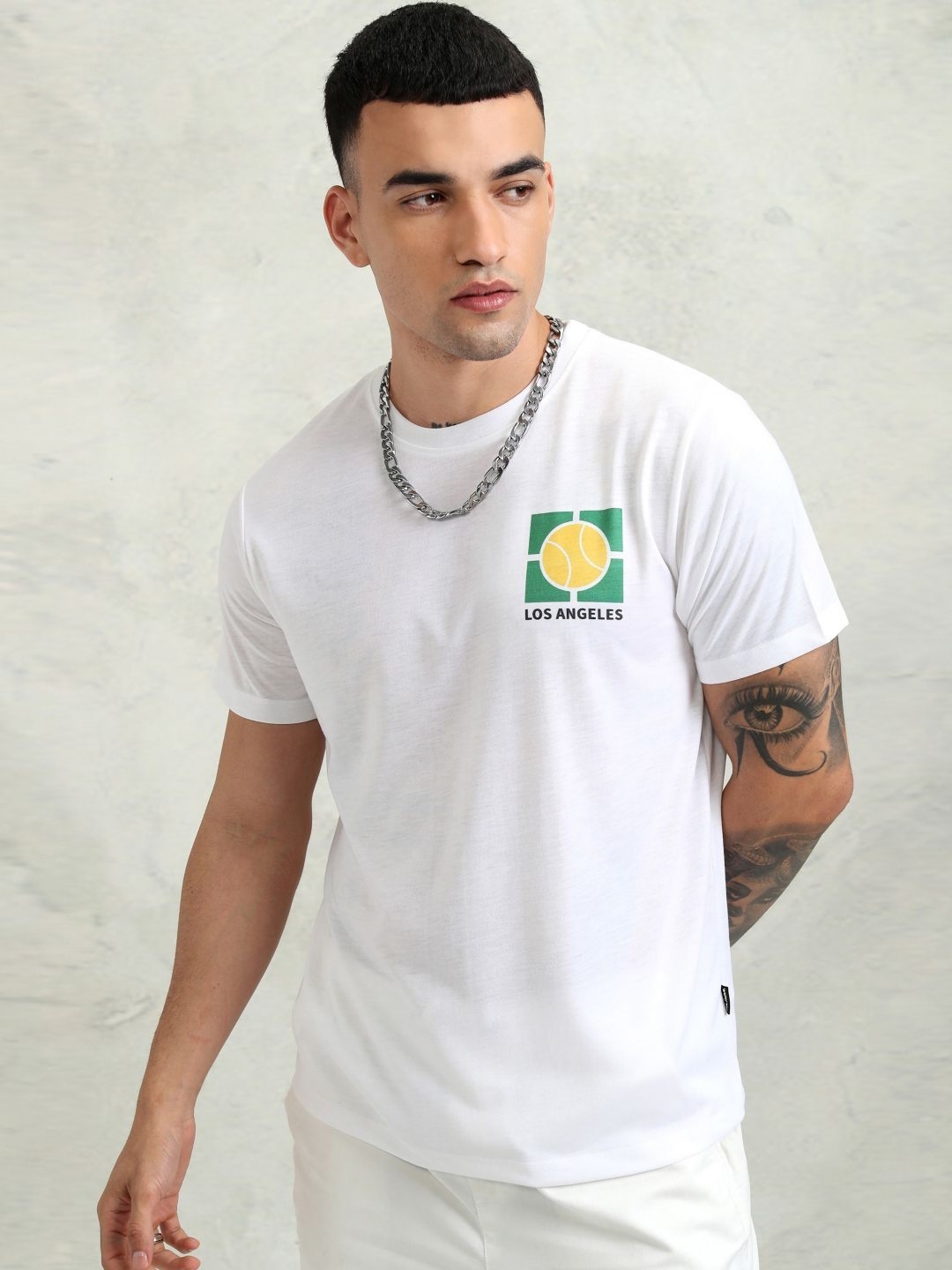 

HIGHLANDER Men Printed Relaxed Fit Tshirt, White