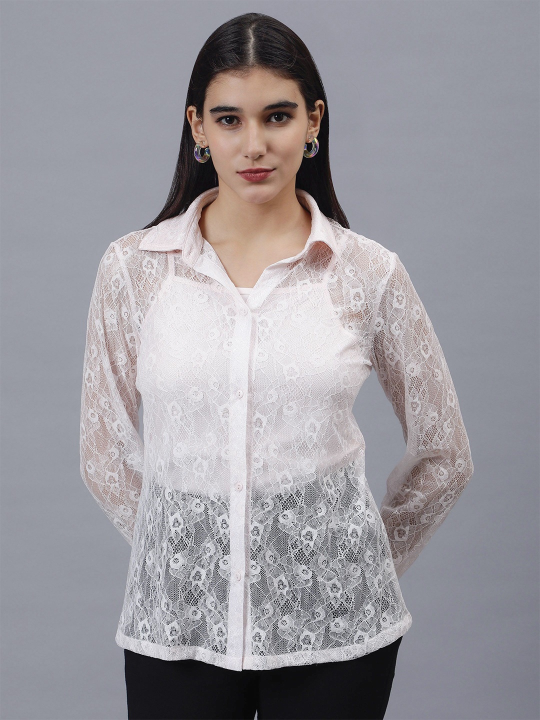 

SAFFE Women Floral Opaque Printed Casual Shirt, Pink