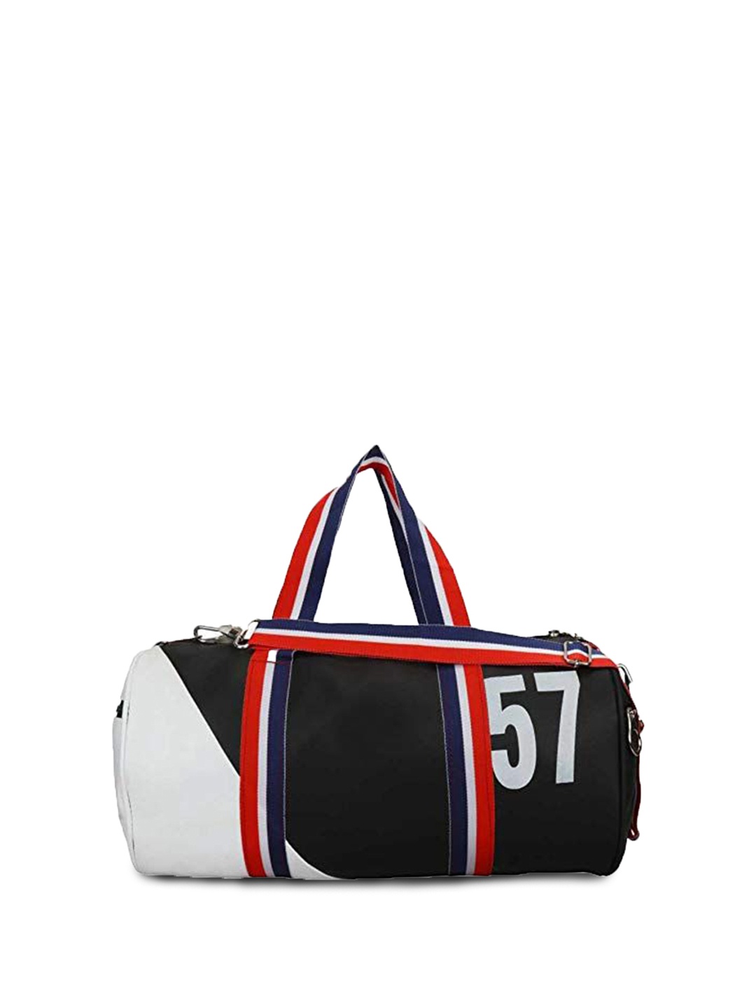 

GROUPERS Unisex Colourblocked Medium Foldable Sports Duffel Bag, Black