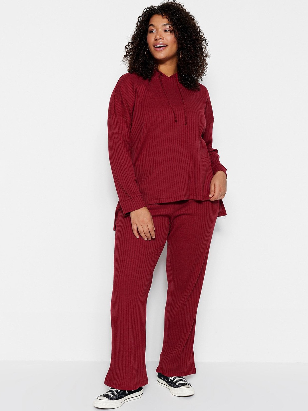 

Trendyol Hoodie With Trousers Co-Ords, Maroon