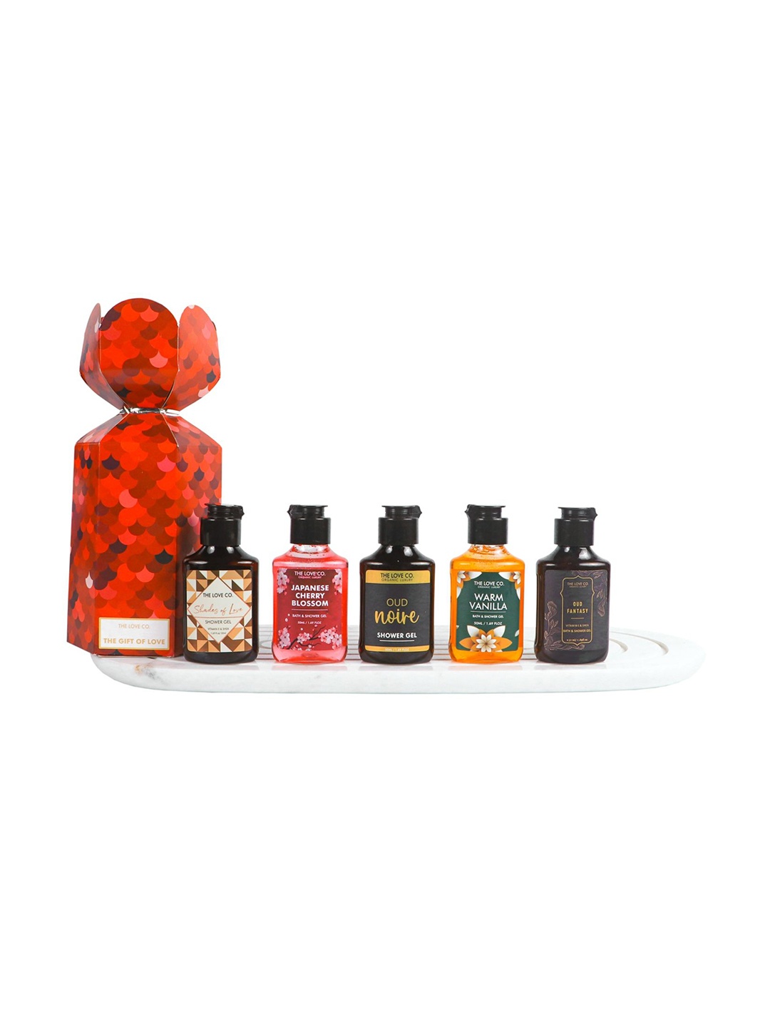 

The Love Co Set Of 5 Bath and Body Gift Set- 300g, White