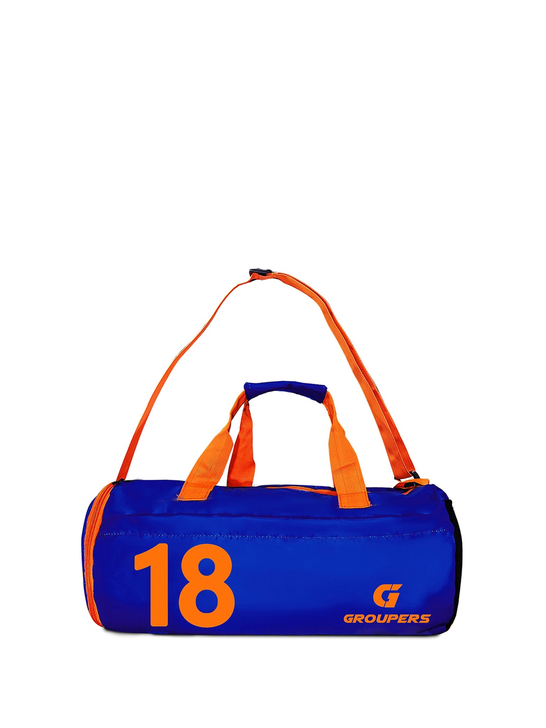 

GROUPERS Unisex Printed Medium Foldable Sports Duffel Bag, Blue
