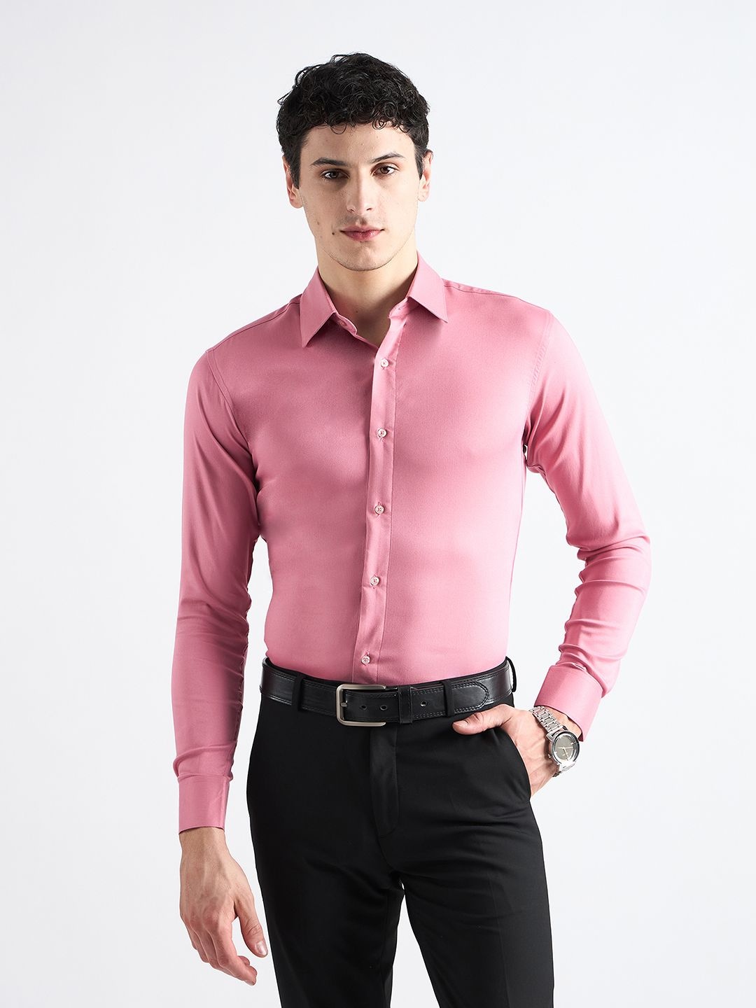 

all yours Men Classic Opaque Casual Shirt, Pink