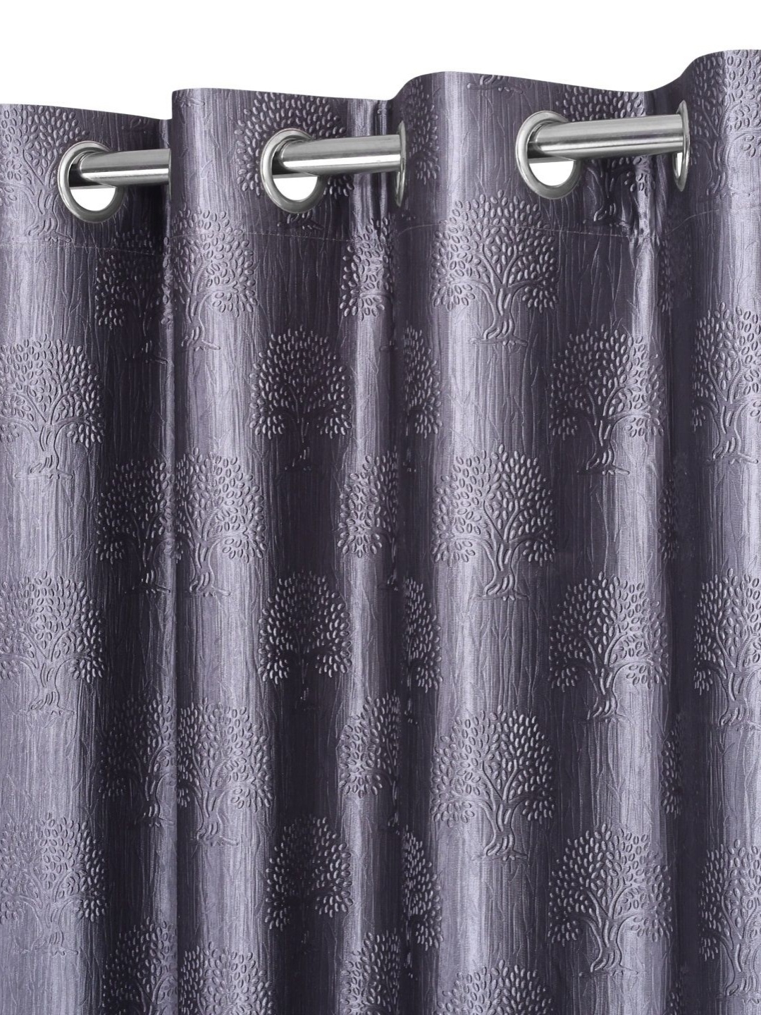 

REYANSH DECOR Grey 2 Pieces Floral Window Curtains