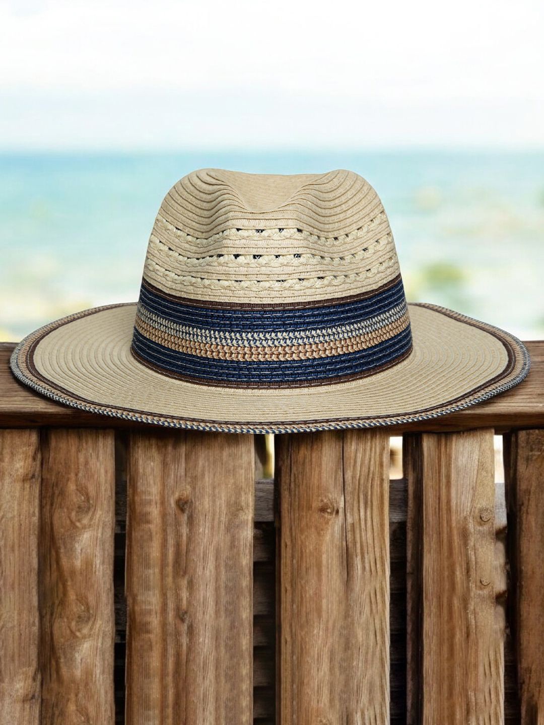 

CHOKORE Women Beige Self Design Sun Hat