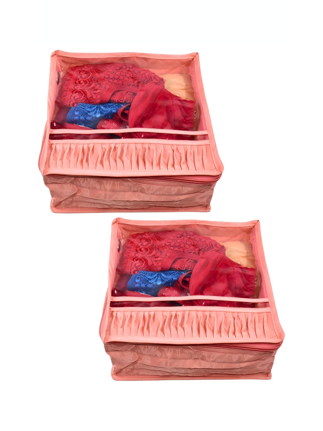 

Ajabh Peach-Coloured 2 Pieces Water Resistant Undergarment Satin Cloth Organisers