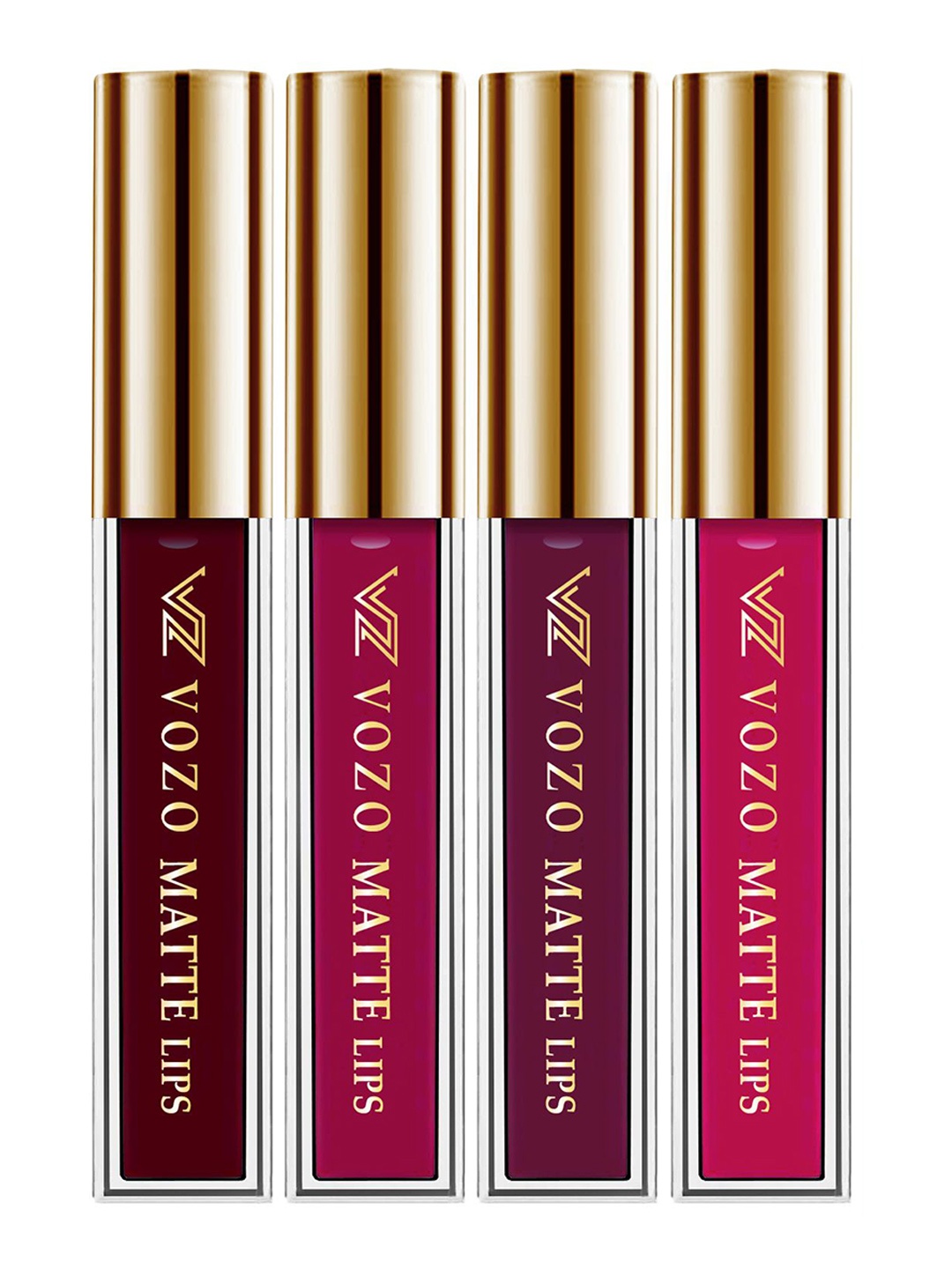 

VOZO Set Of 4 Stay-All-Day Matte Liquid Lipstick - 4 ml Each - 103-106-201-204, Maroon