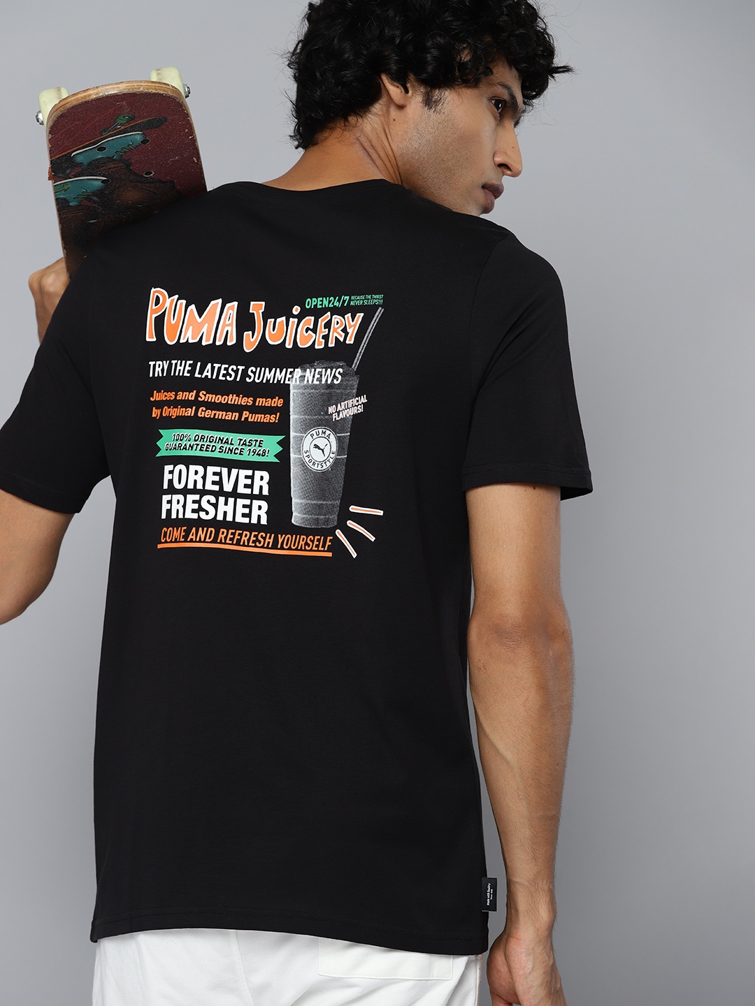 

Puma Pure Cotton Typography Printed T-shirt, Black