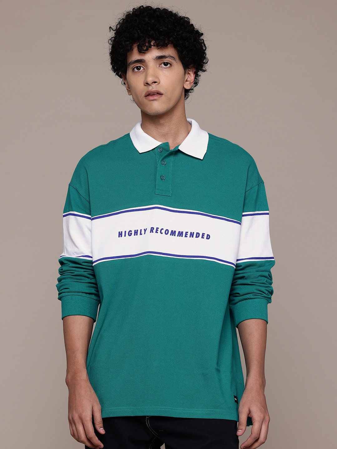 

WROGN Polo Collar Pure Cotton T-shirt, Green