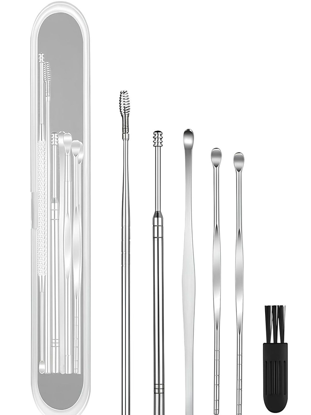

DALUCI Set Of 6 Ear Wax Cleaner Tool With Storage Box, Silver