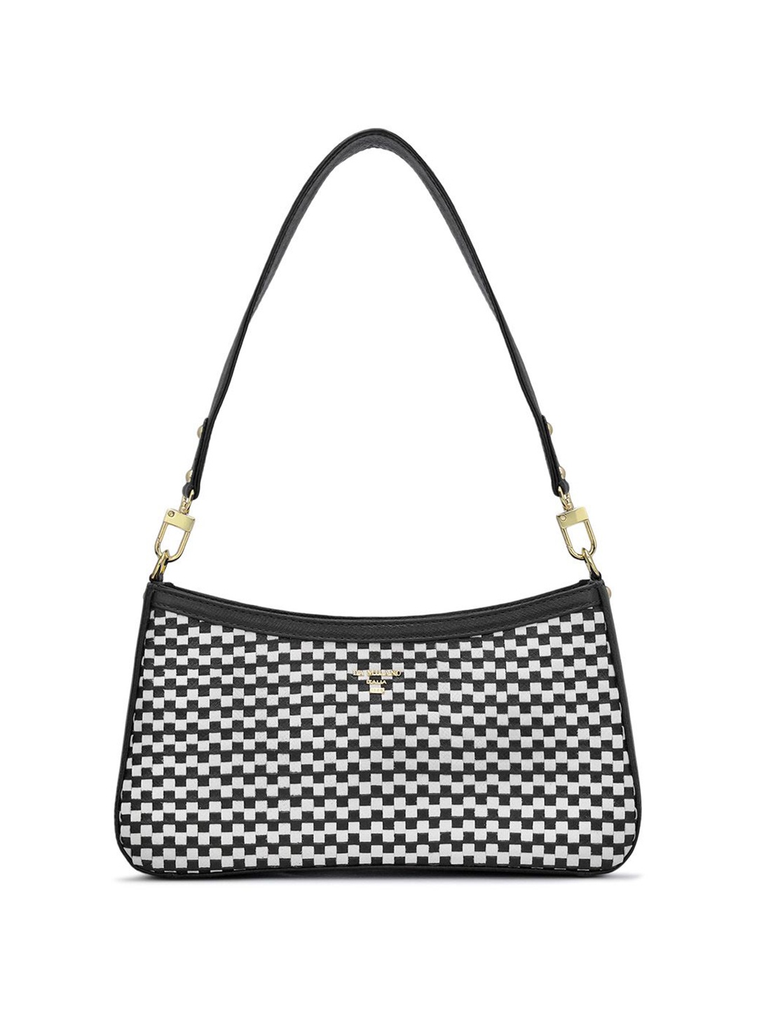 

Da Milano Women Textured Leather Shoulder Bag, Black