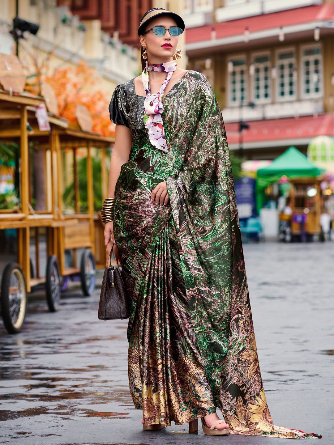 

Anouk Poly Crepe Saree, Green