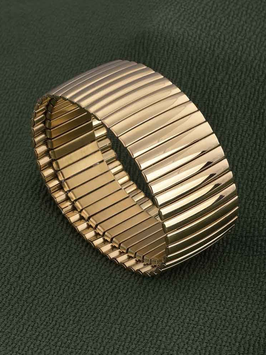 

PALMONAS Stainless Steel Gold-Plated Mesh Wraparound Bracelet