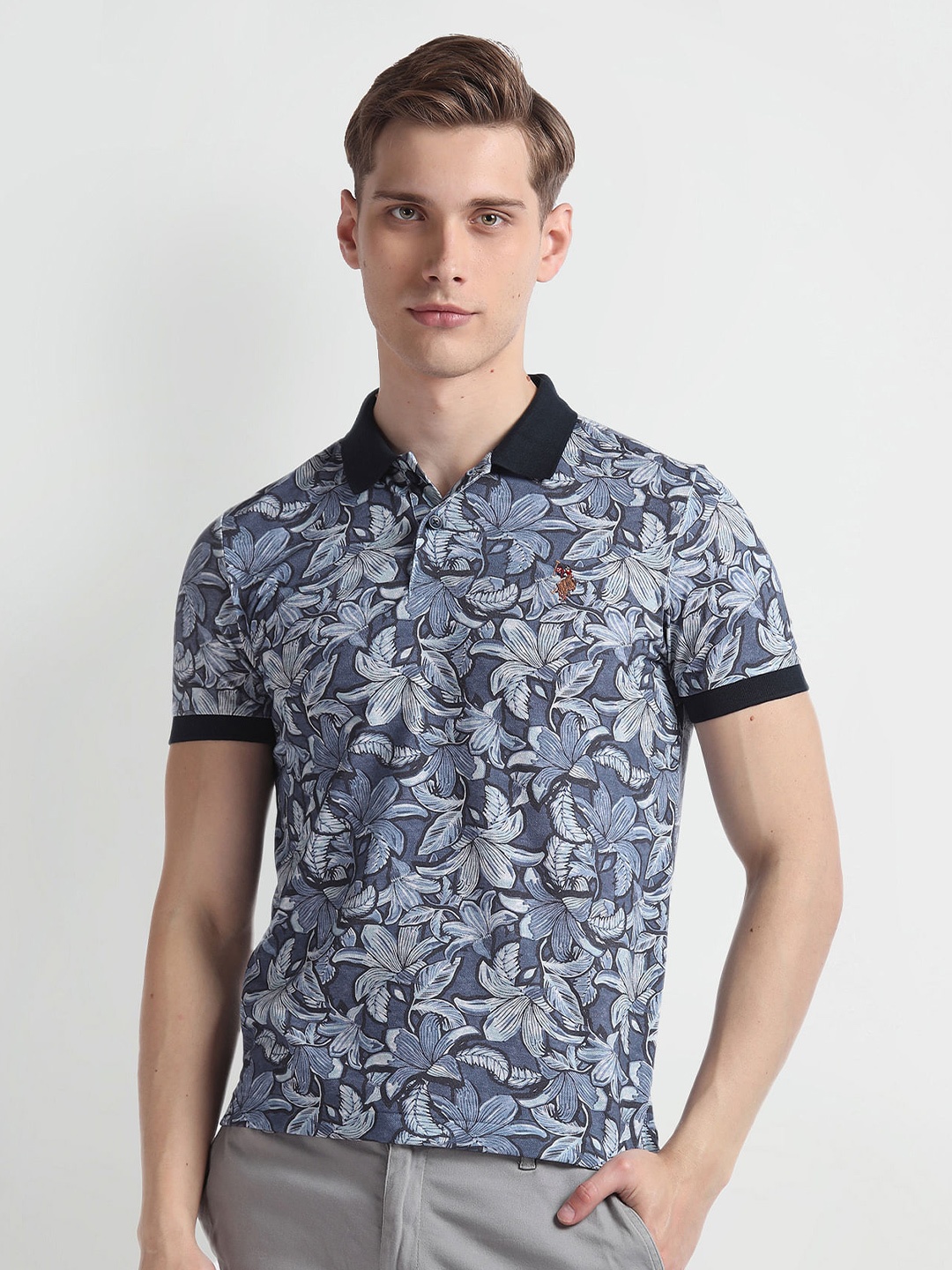 

U.S. Polo Assn. Denim Co. Printed Polo Collar Slim Fit T-shirt, Blue