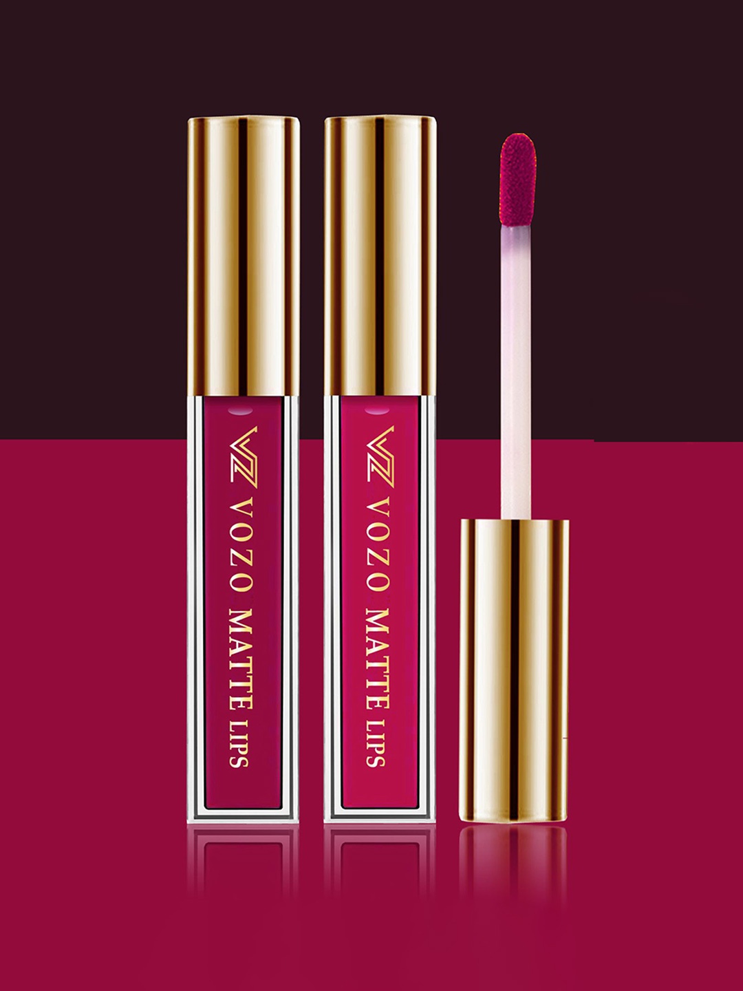 

VOZO Set Of 2 Matte Lips Liquid Lipstick 4 ml Each Shade 106-204, Magenta