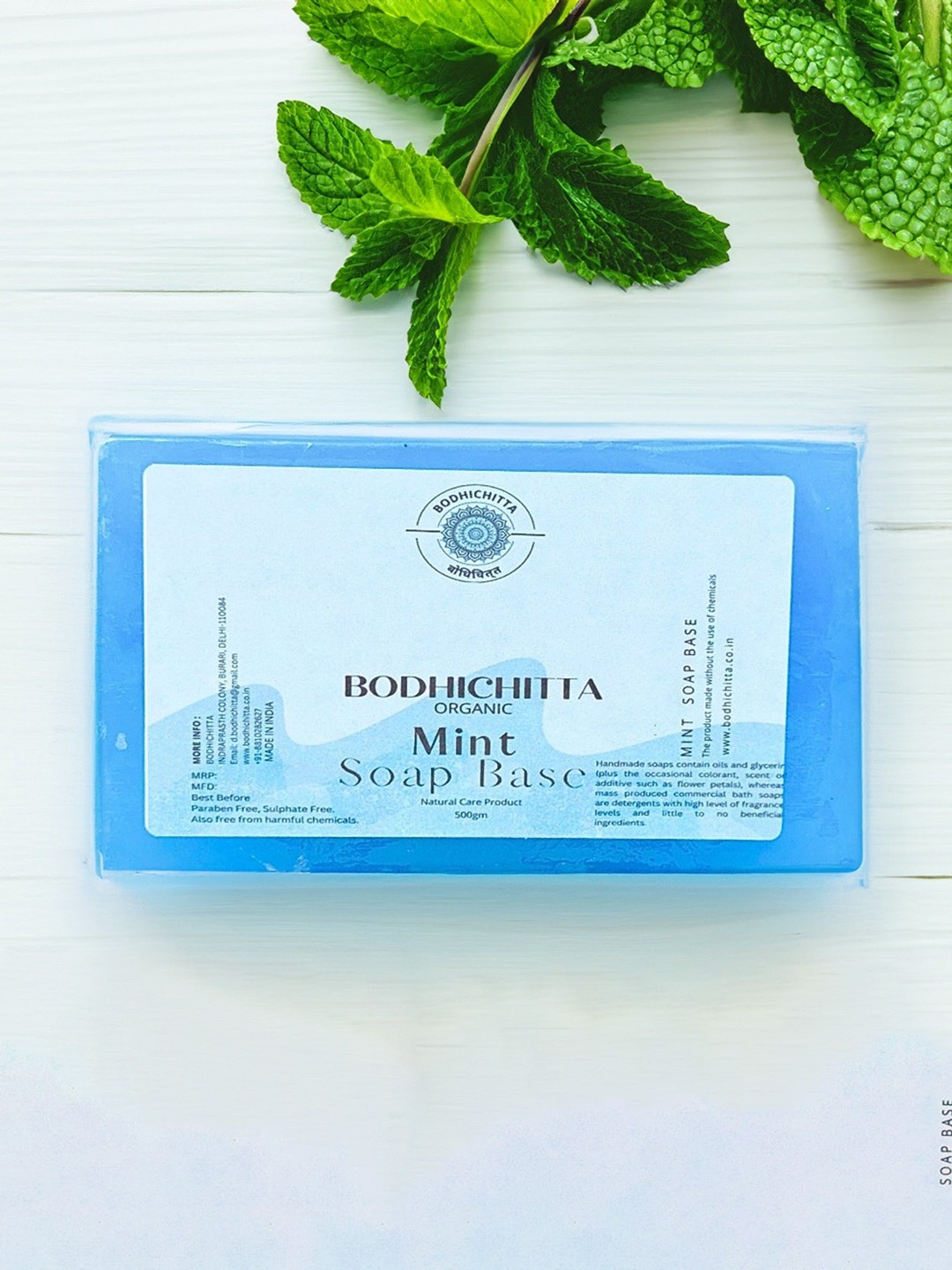 

Bodhichitta Organic Mint Glycerin Soap Base- 500gm, Blue