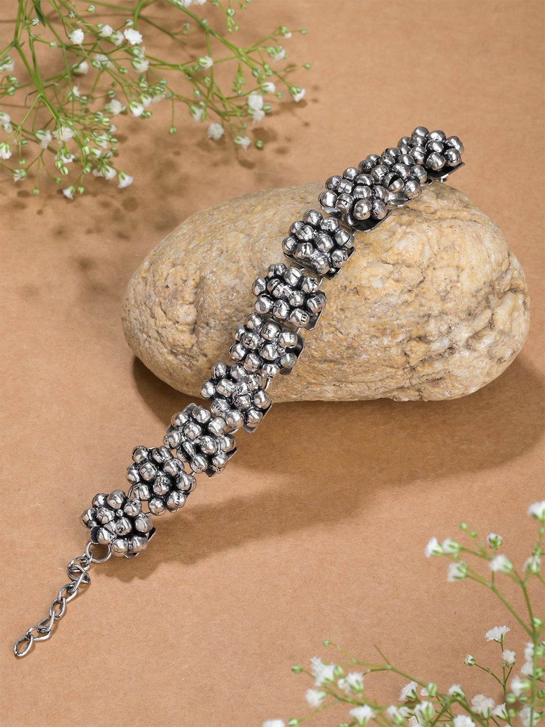 

Designbox Women Oxidised Wraparound Bracelet, Silver