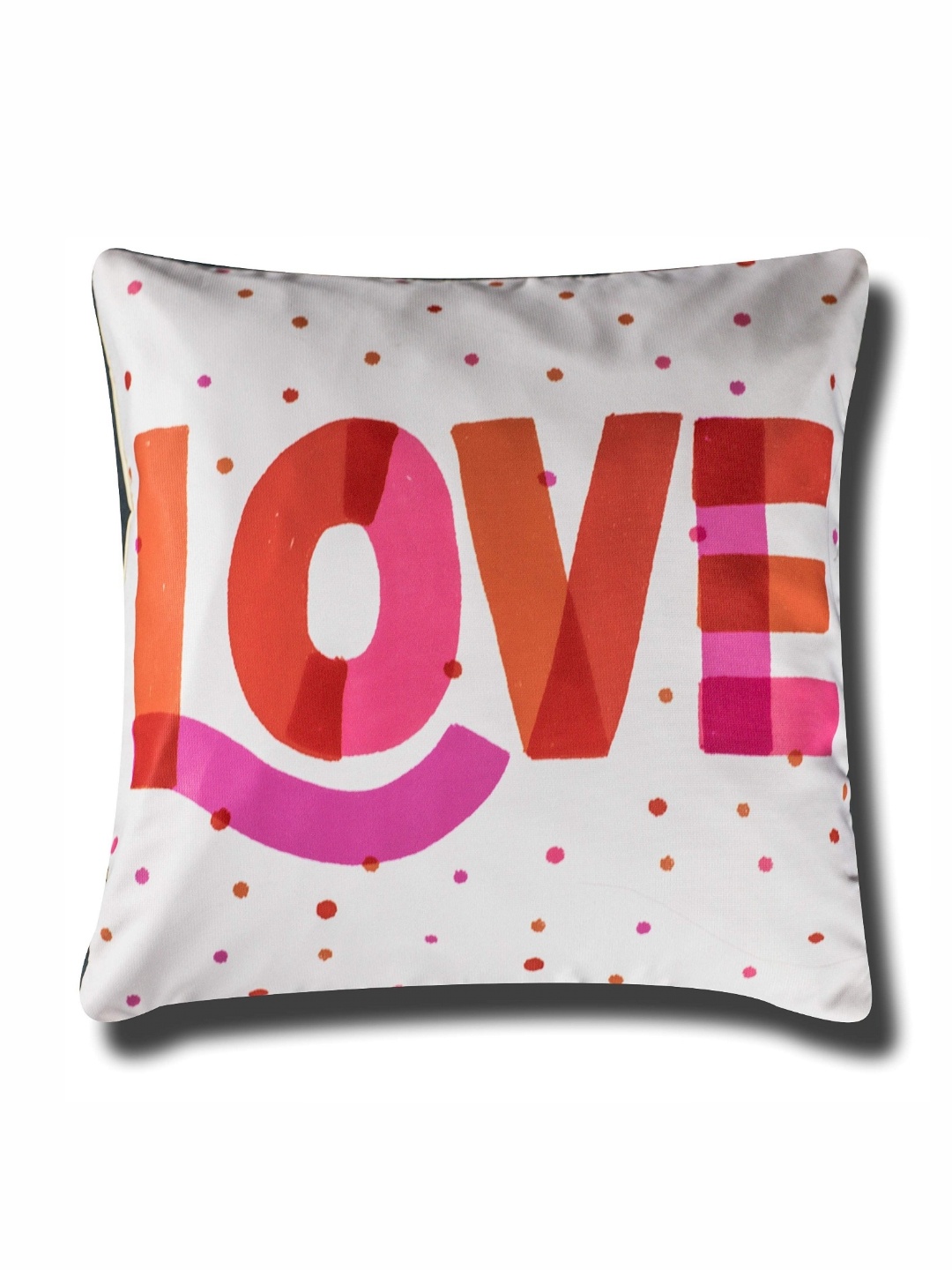 

Vendola White & Pink Geometric Printed Square Cushion Covers