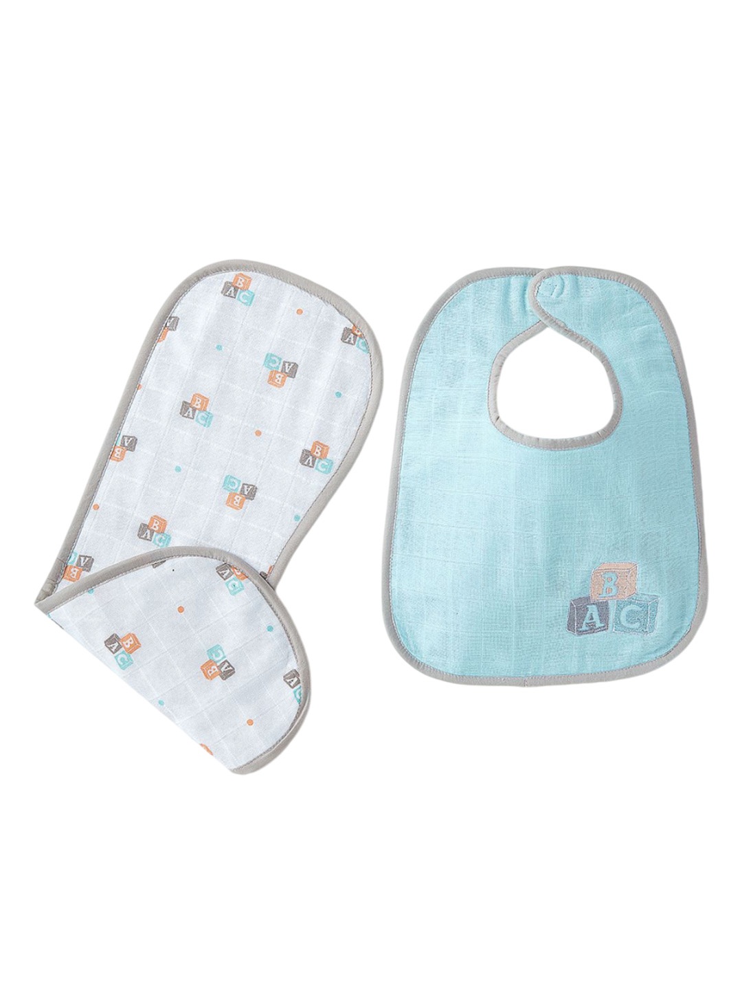 

The White Cradle Infants Printed Bibs & Burp Cloth, Blue