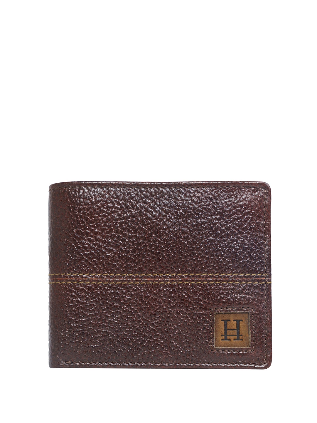 

HIROSHI Men Leather Two Fold Wallet, Brown