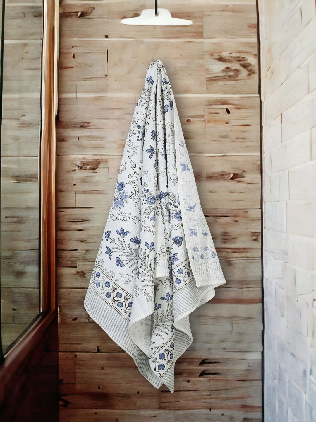 

Texstylers Blue & White Printed Pure Cotton 300 GSM Bath Towel
