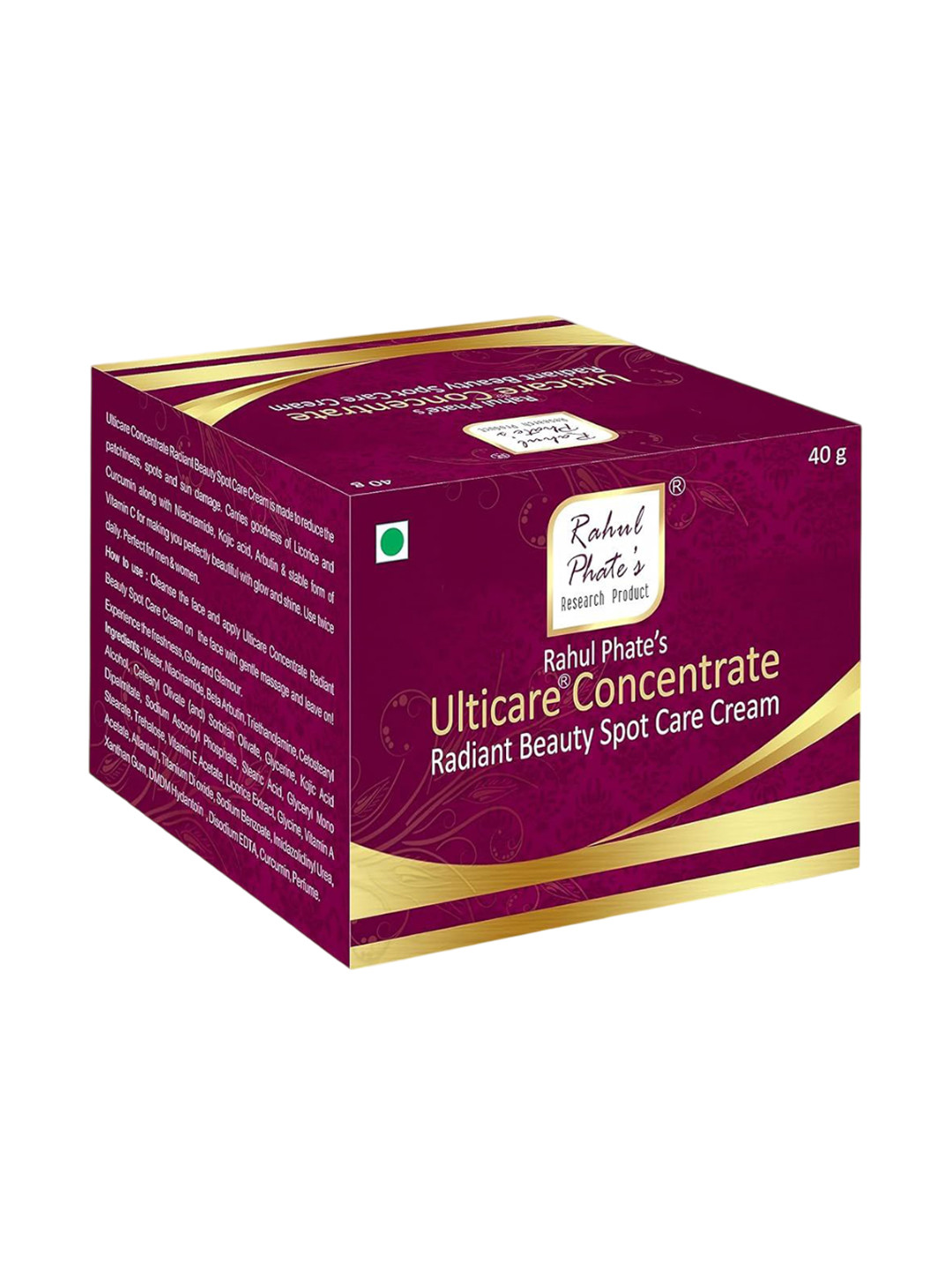 

Rahul Phate Research Product Ulticare Beauty Concentrate Radiant Spot Care Cream 40 g, White