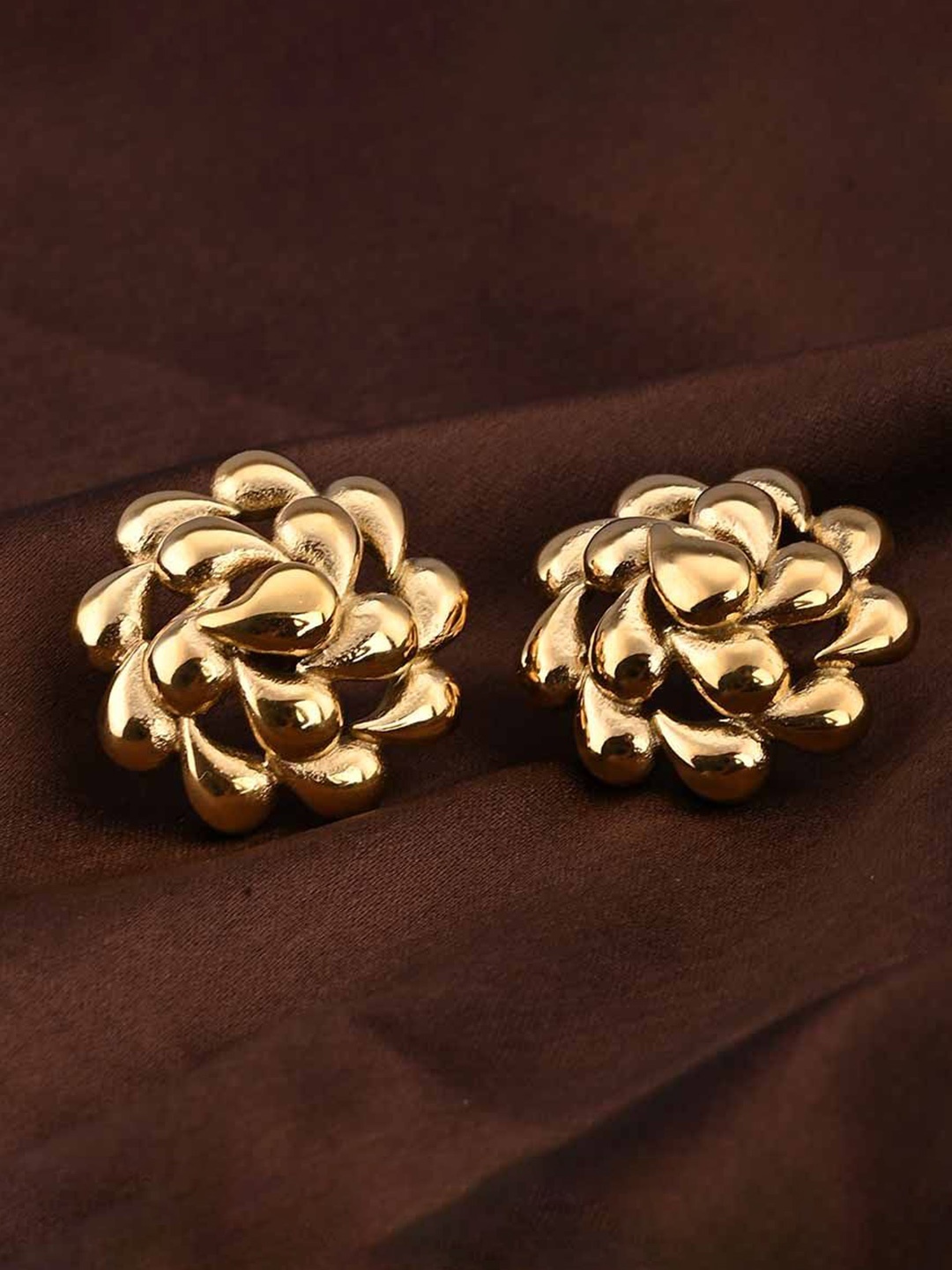 

PALMONAS Gold Plated Stainless Steel Blossoms Floral Studs