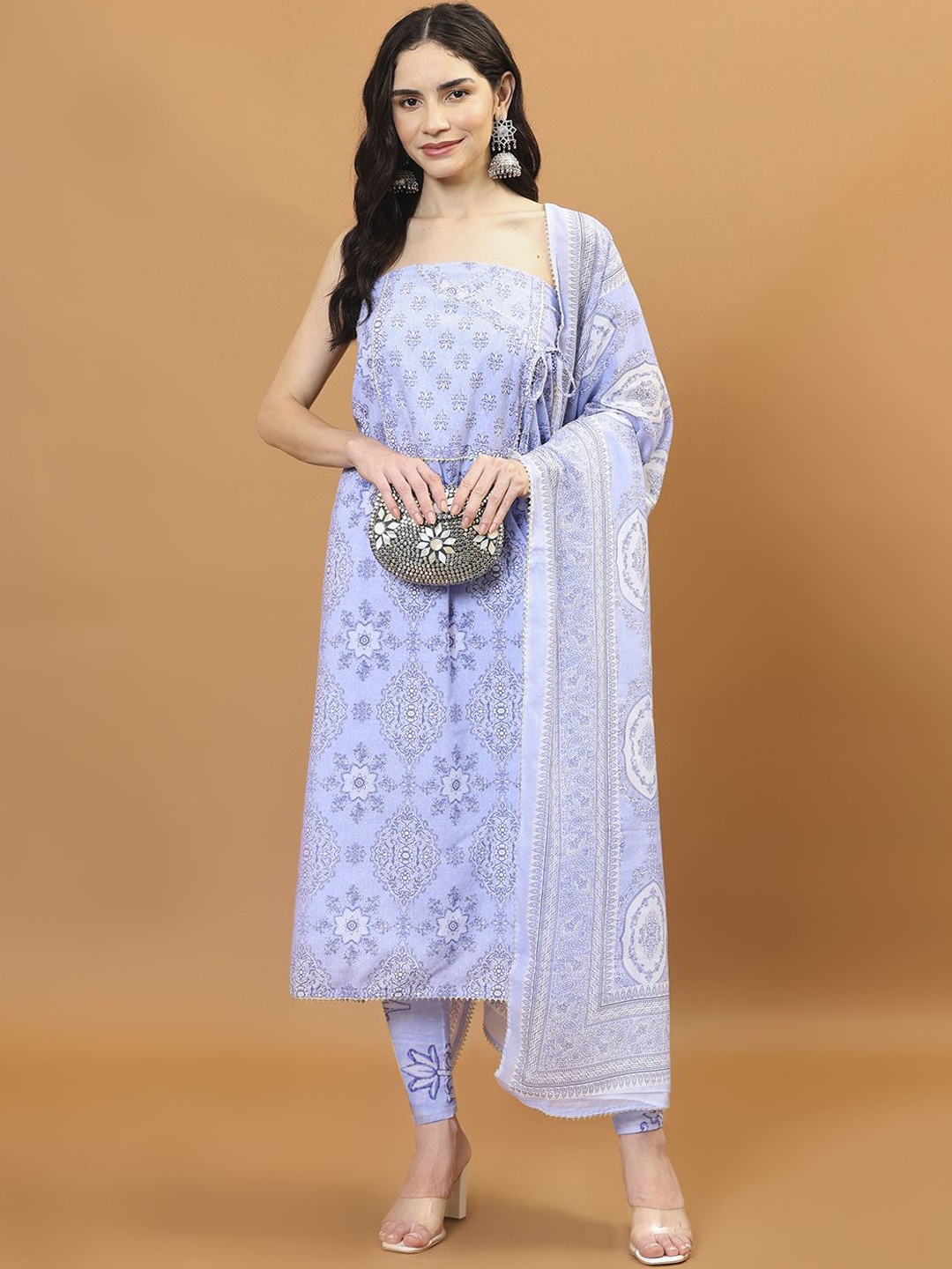 

Meena Bazaar Women Dress Material, Blue