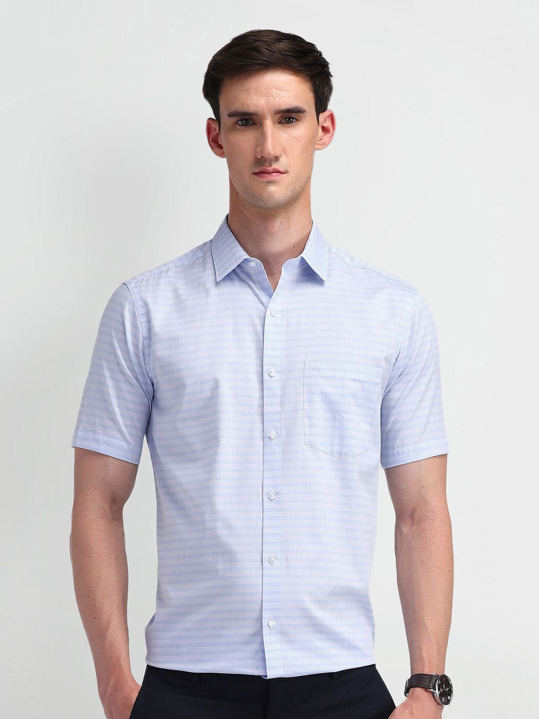 

Arrow Men Classic Opaque Checked Formal Shirt, Blue