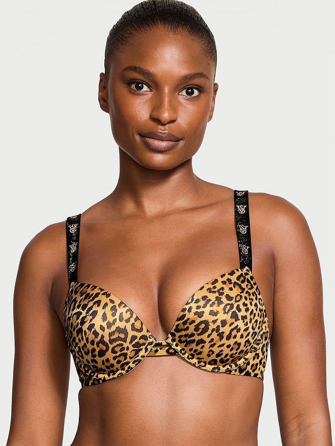 

Victoria's Secret Geometric Bra Medium Coverage Underwired Heavily Padded, Brown