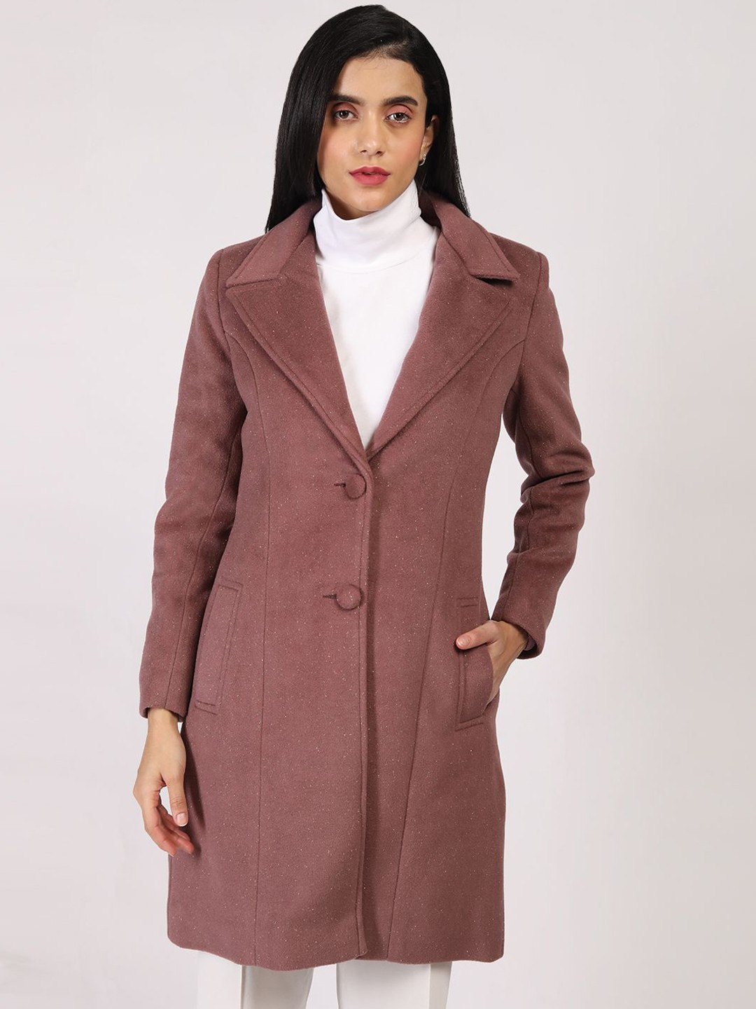 

HONNETE Women Single-Breasted Trench Coats, Mauve